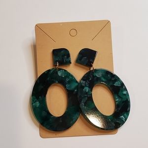 Moss Green Round Earrings